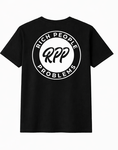 Rich People Problems Double Logo Signature Tee (Black/White) - Image 2