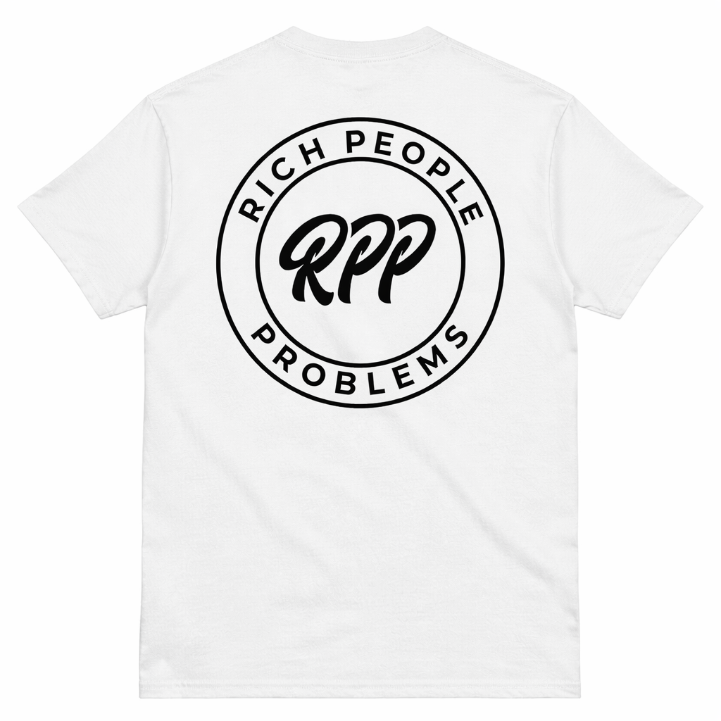 Rich People Problems Double Logo Signature Tee (White/White) - Image 2