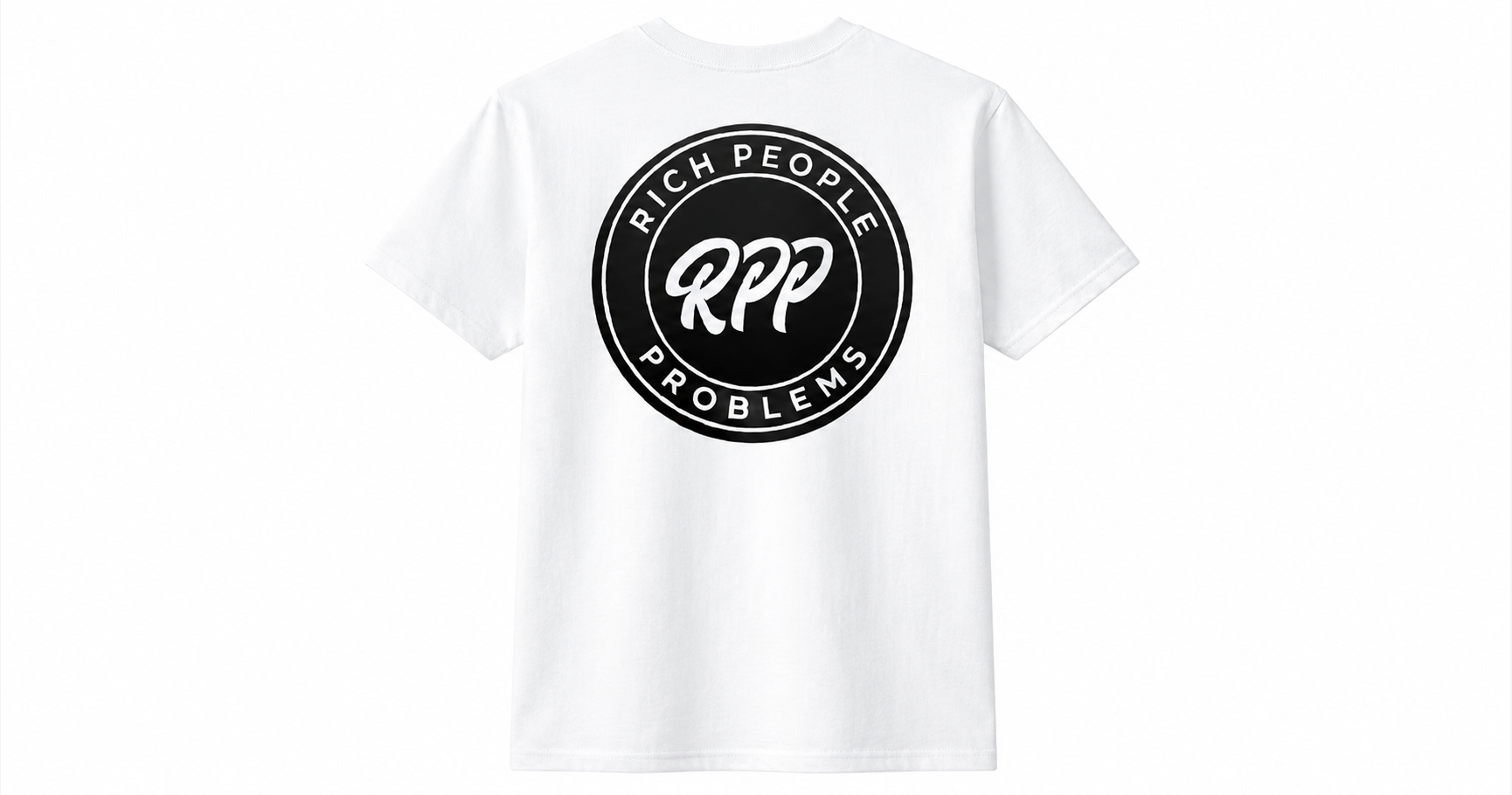 Rich People Problems Double Logo Signature Tee (White/Black) - Image 2