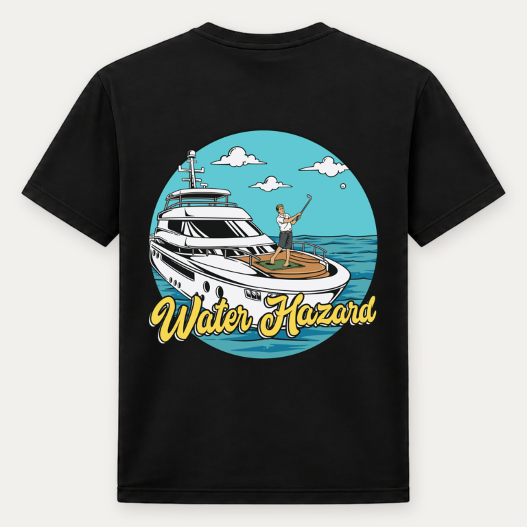 Water Hazard black tee, back design